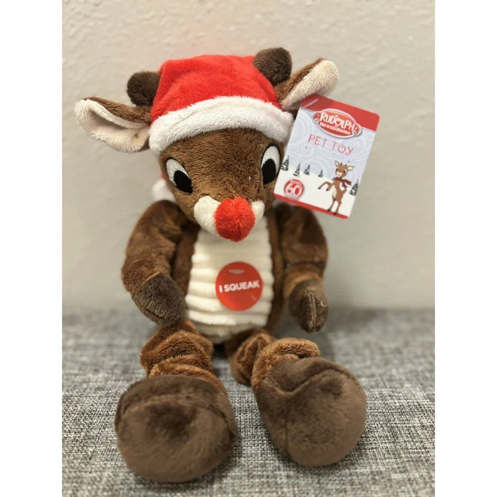 Rudolph The Red Nosed Reindeer Dog Toy Squeaker 12